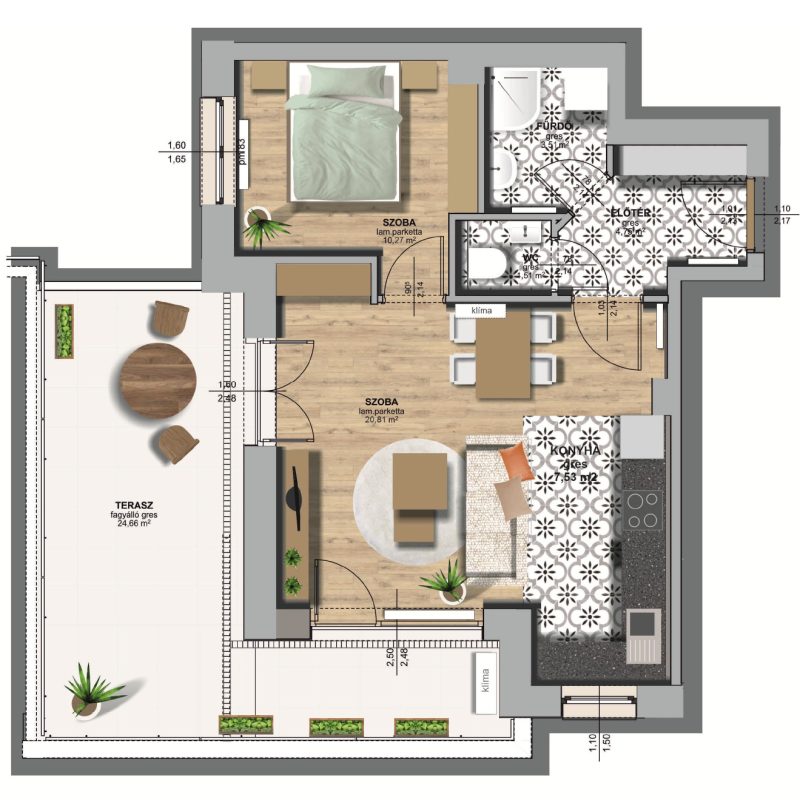 A épület / I . emelet 1. lakás, C-A-I/1