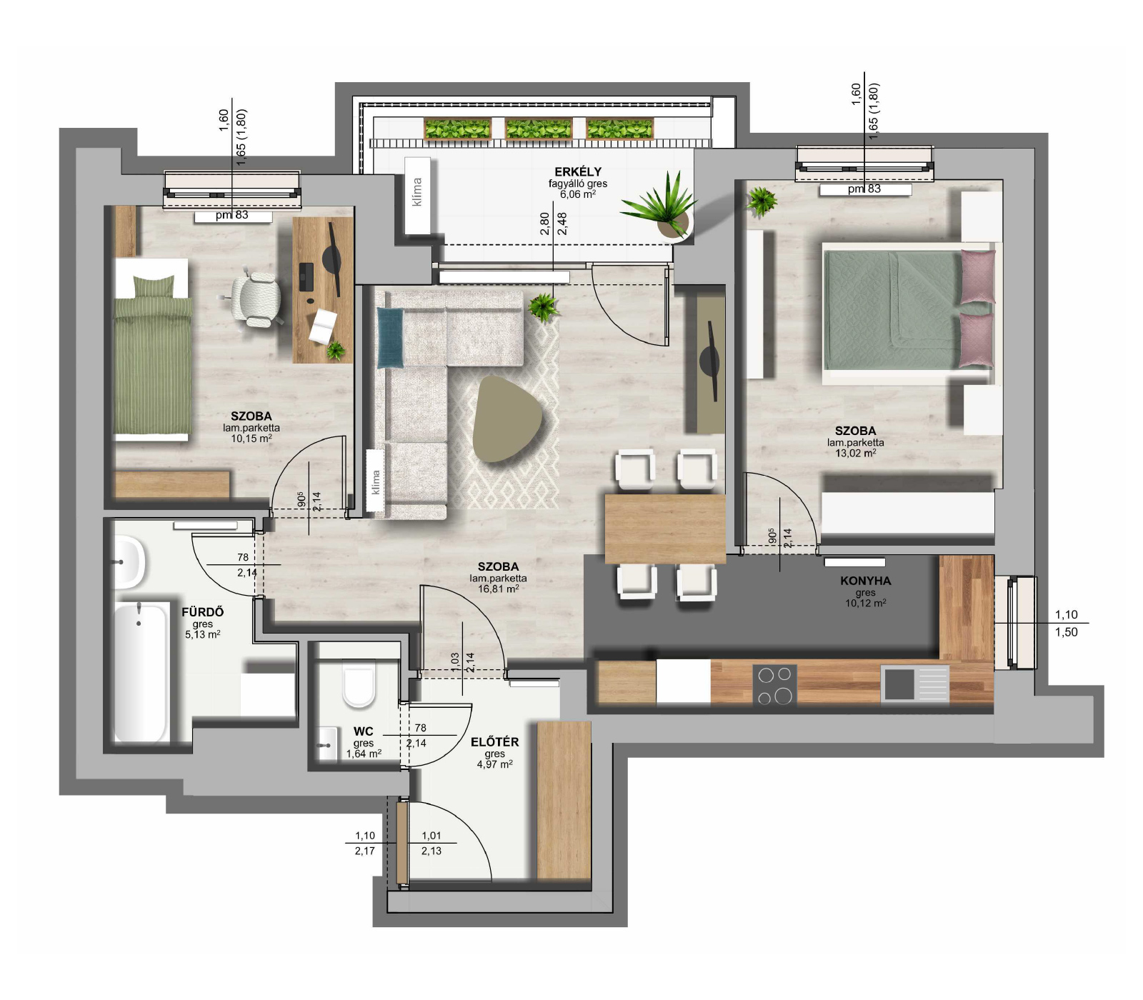 A épület / I . emelet 3. lakás, C-A-I/3