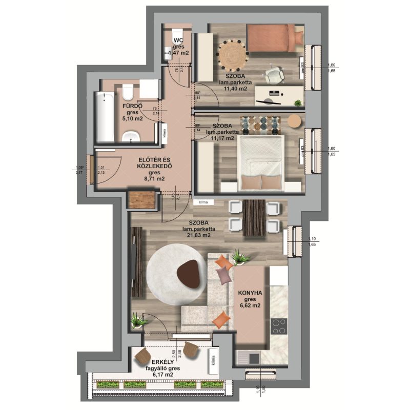 A épület / I . emelet 4. lakás, C-A-I/4