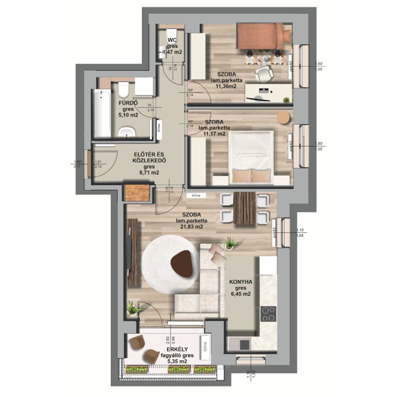 A épület / III . emelet 4. lakás, C-A-III/4