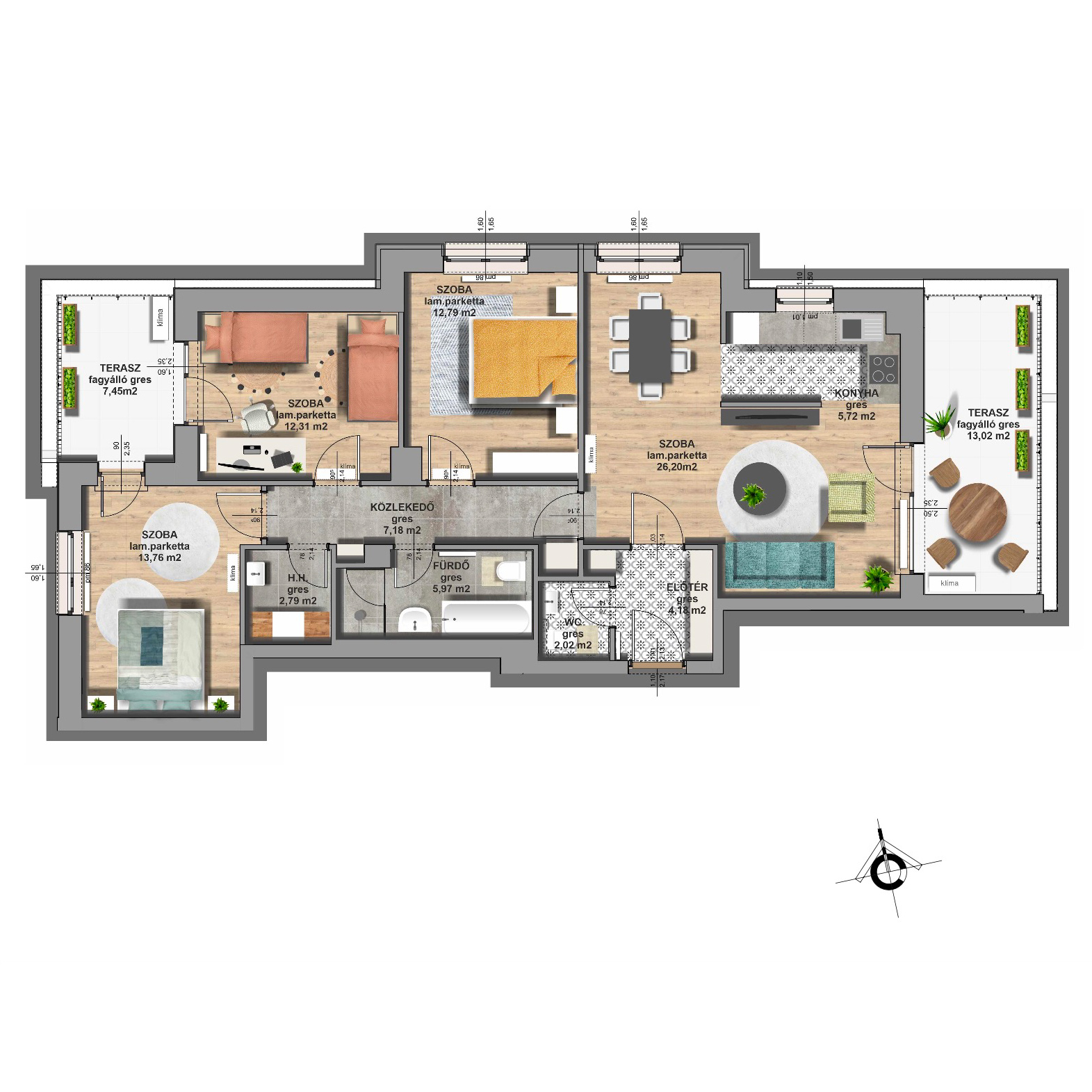 A épület / IV . emelet 2. lakás, C-A-IV/2