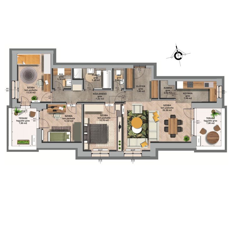 A épület / IV. emelet 1. lakás, C-A-IV/1