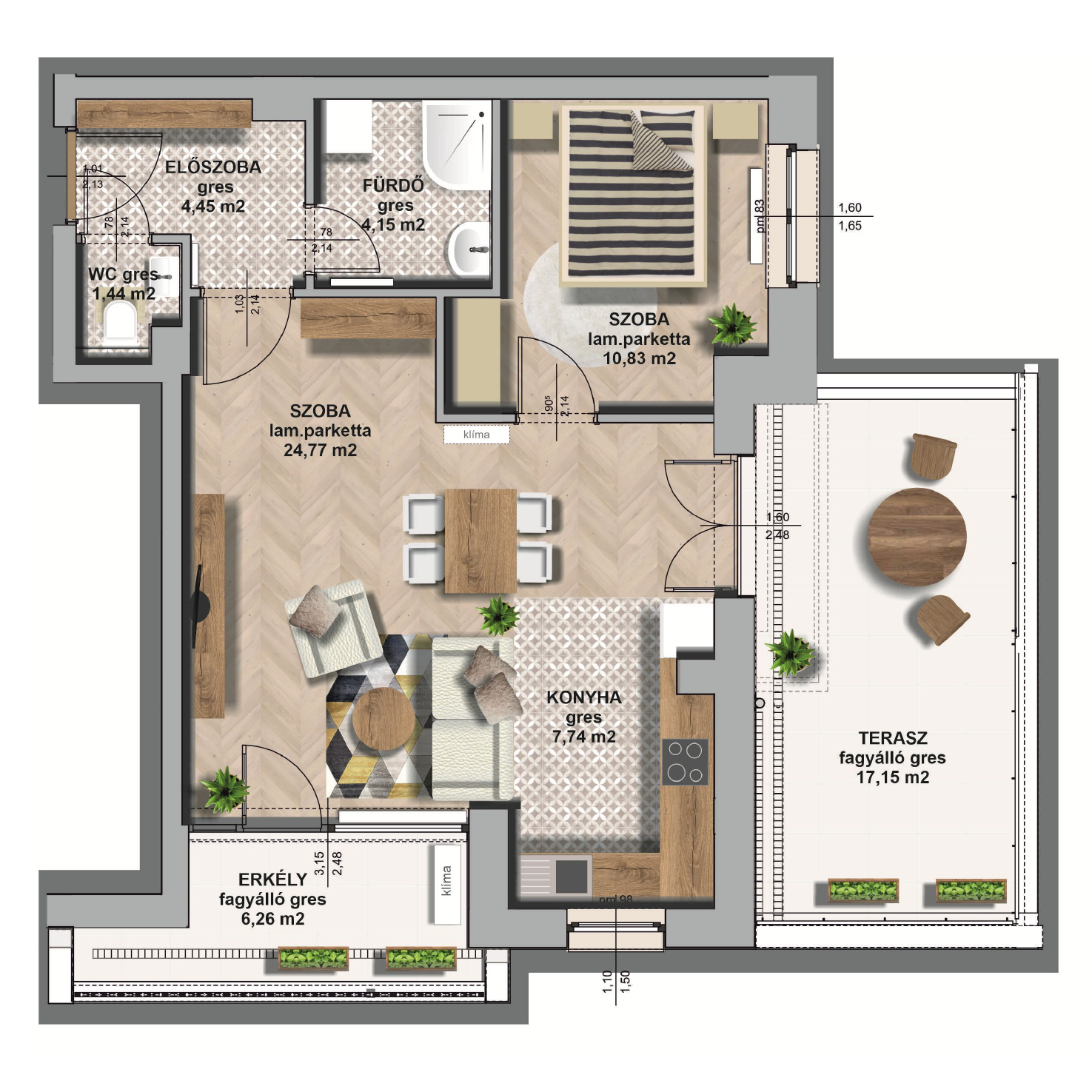 B épület/ I. emelet 4. lakás, C-B-I/4