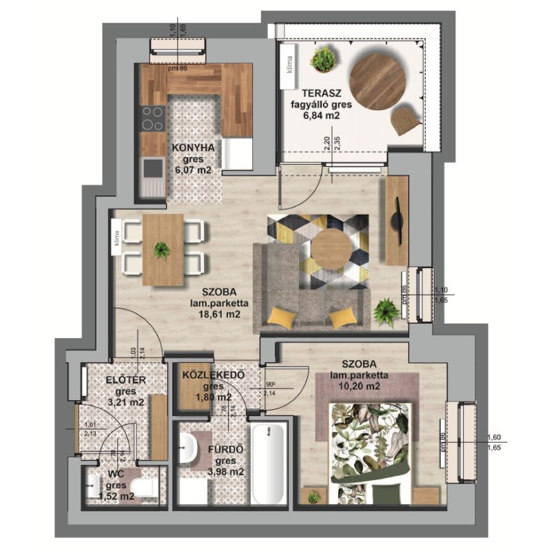 B épület/ IV. emelet 3. lakás, C-B-IV/3