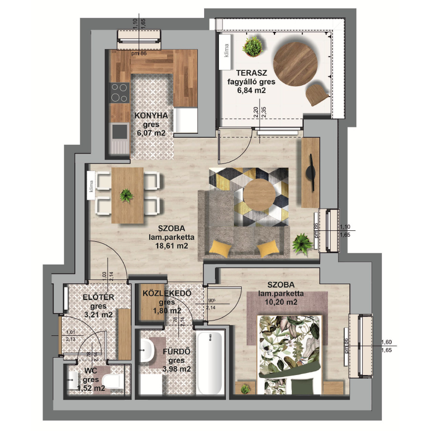 B épület/ IV. emelet 3. lakás, C-B-IV/3