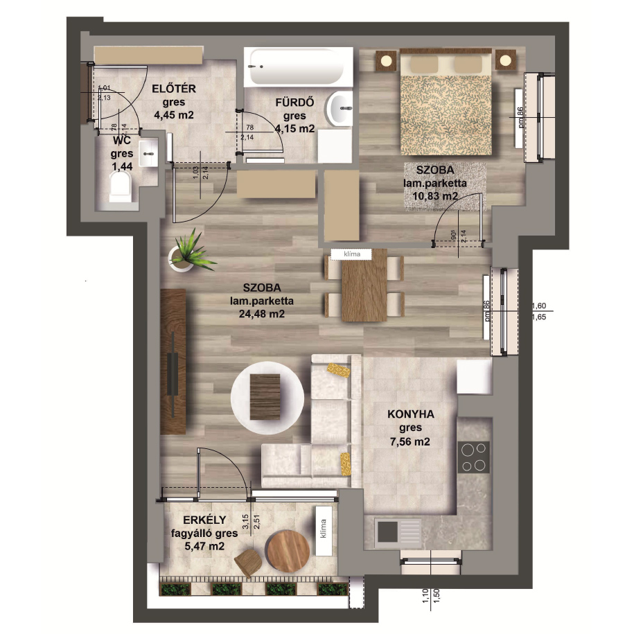 B épület/ III. emelet 4. lakás, C-B-III/4