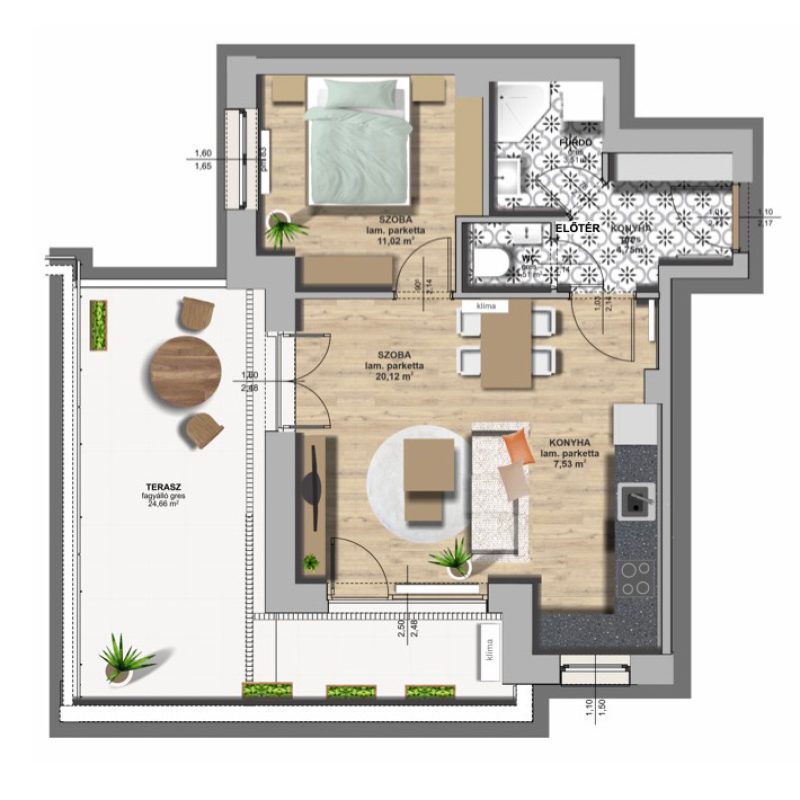 A épület / I. emelet 1. lakás