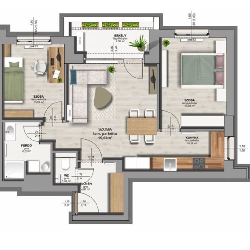 A épület / I. emelet 3. lakás