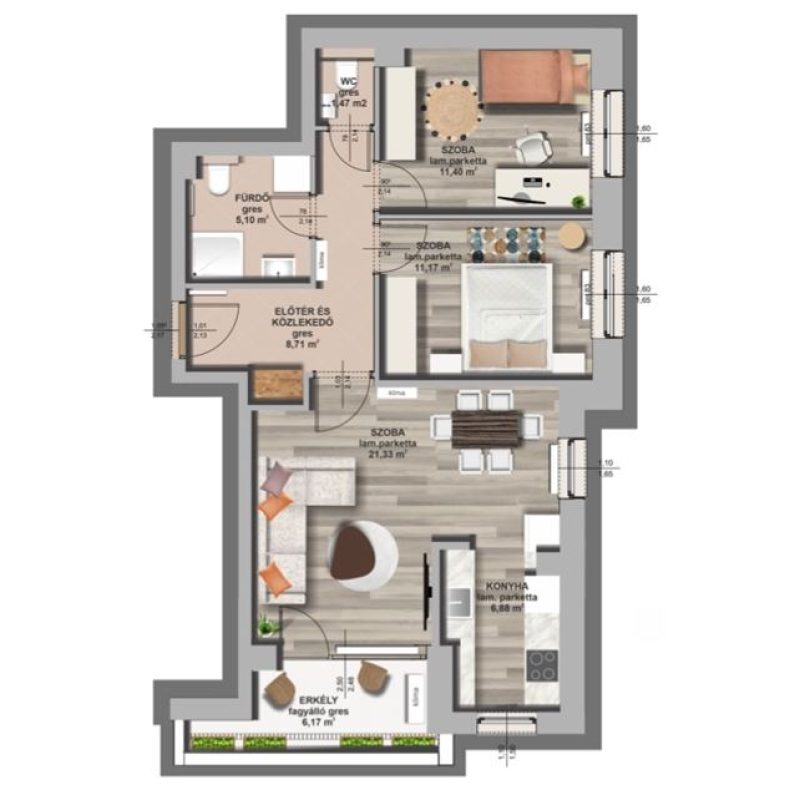 A épület / I. emelet 4. lakás