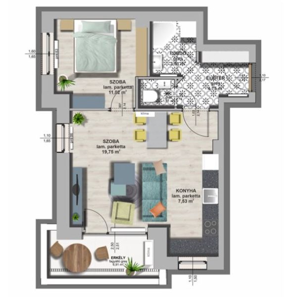 A épület / II. emelet 1. lakás