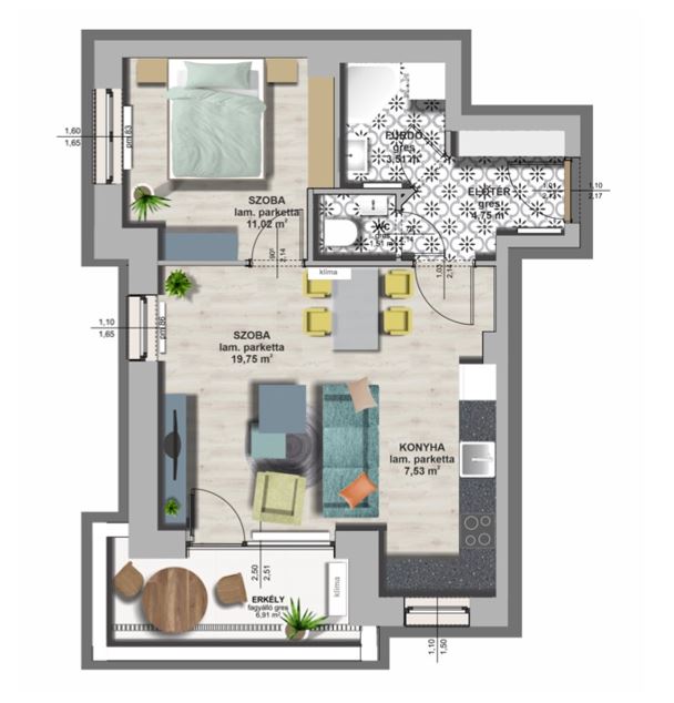 A épület / II. emelet 1. lakás