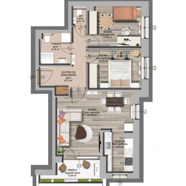 A épület / II. emelet 4. lakás