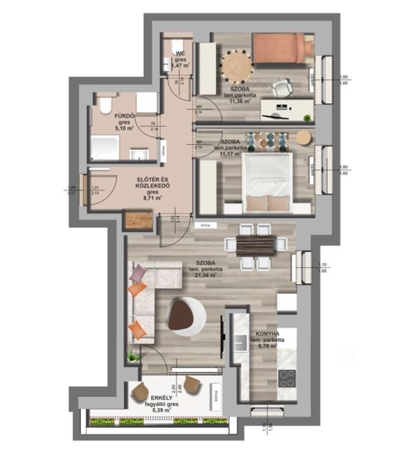 A épület / II. emelet 4. lakás