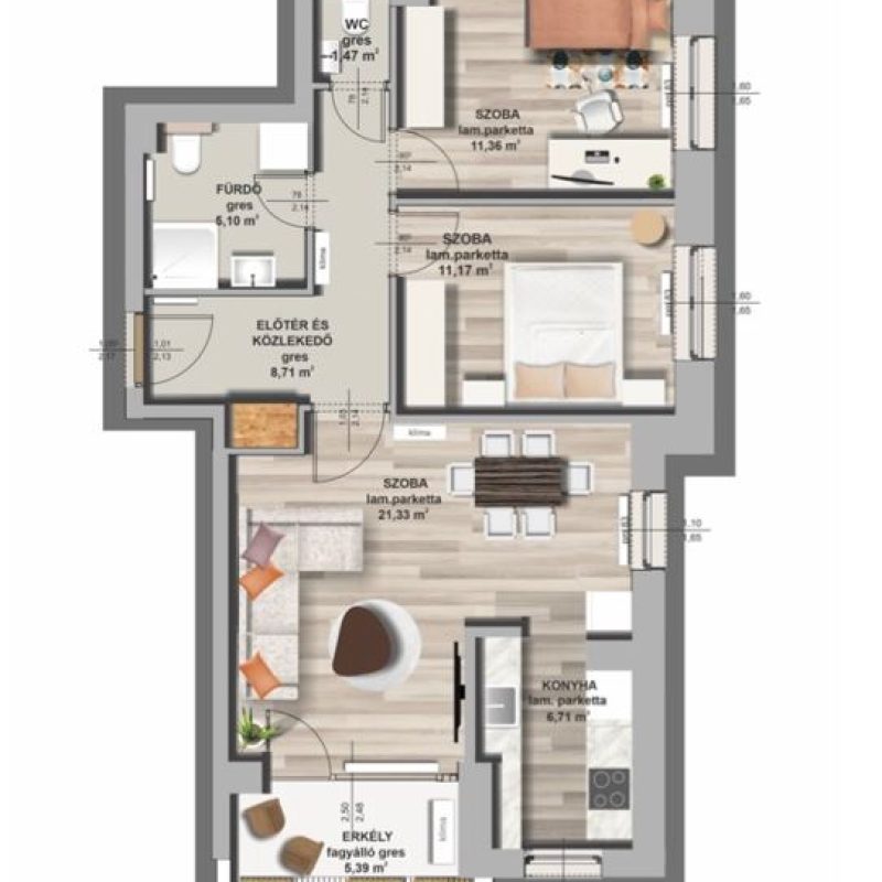 A épület / III. emelet 4. lakás