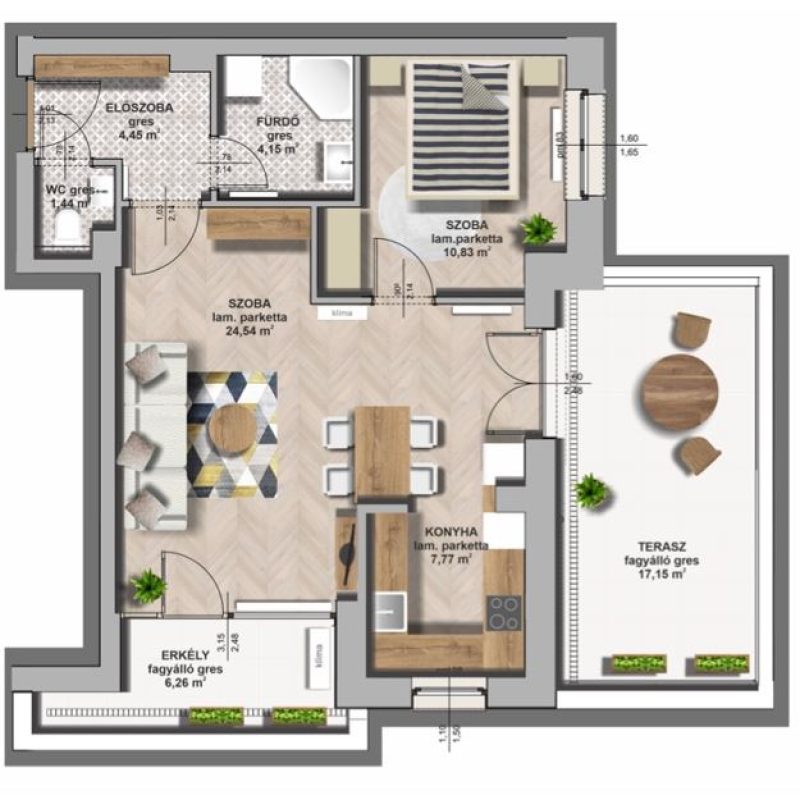 B épület / I. emelet 4. lakás