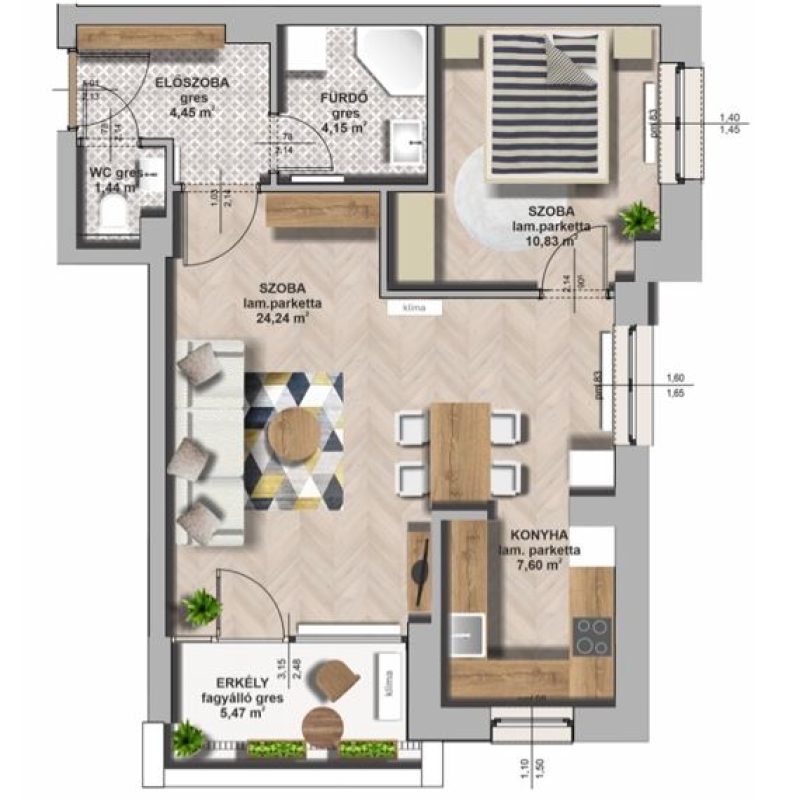 B épület / III. emelet 4. lakás