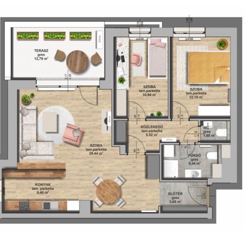 B épület / IV. emelet 2. lakás