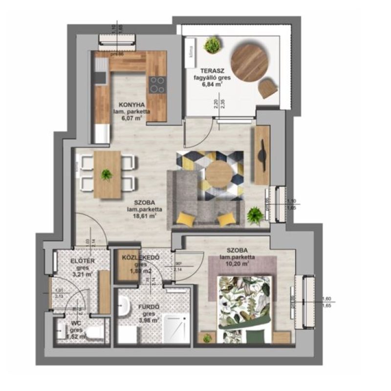 B épület / IV. emelet 3. lakás