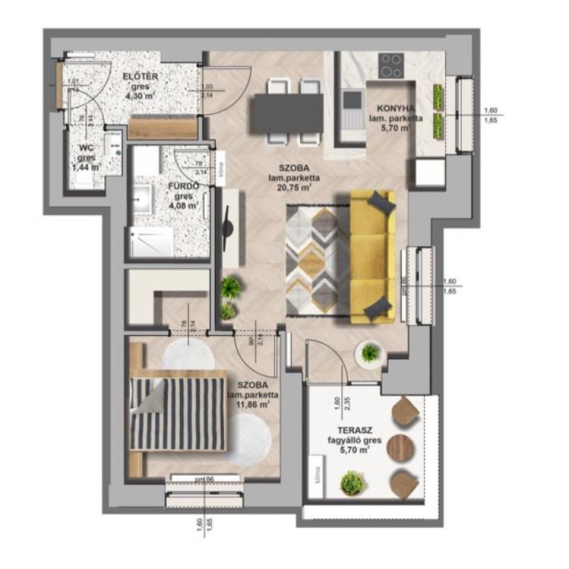 B épület / IV. emelet 4. lakás