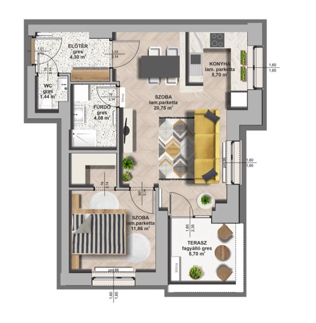 B épület / IV. emelet 4. lakás