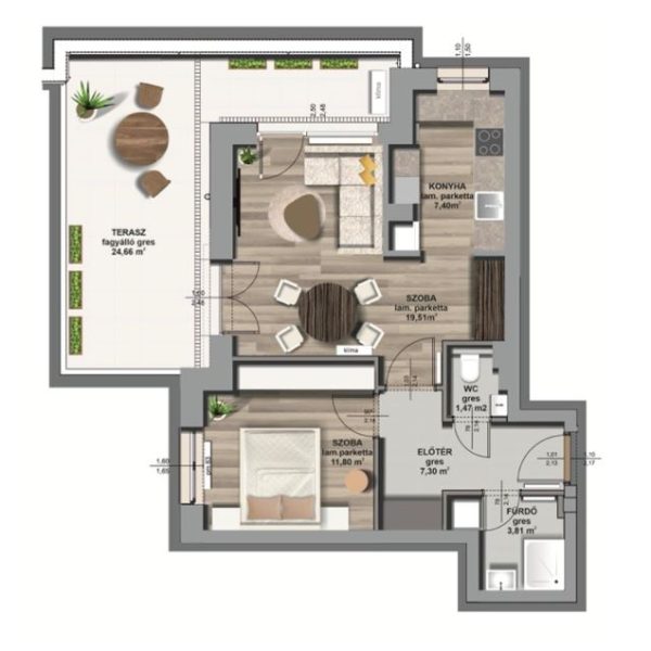 A épület / I. emelet 2. lakás