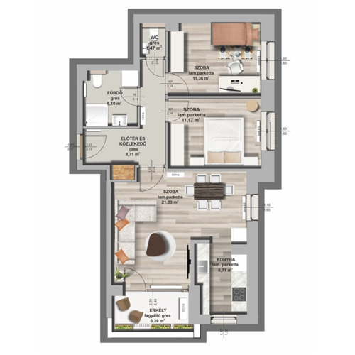 A épület / III. emelet 4. lakás