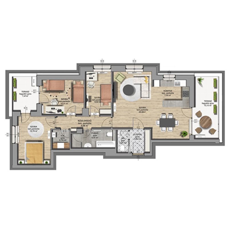 A épület / IV. emelet 2. lakás